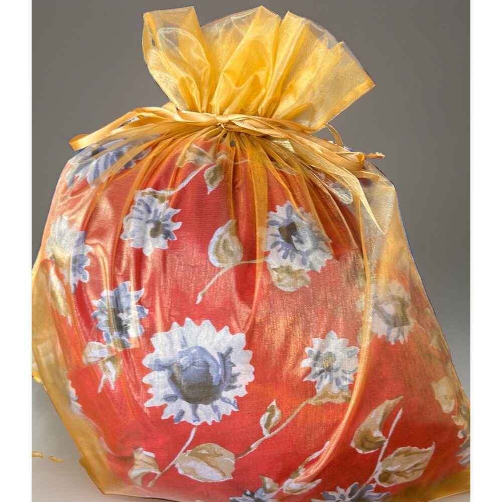 20 Pk 12x14 Old Gold Sheer Organza Bags 2 Packages Wedding Xmas Wrapping Ribbon
